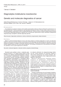 Diagnostyka molekularna nowotworów