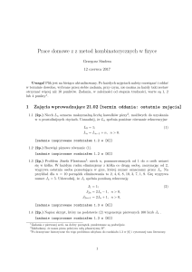 Prace domowe z z metod kombinatorycznych w fizyce