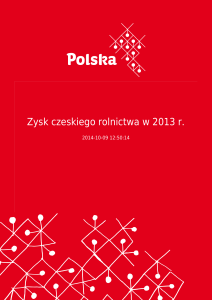 Zysk czeskiego rolnictwa w 2013 r.