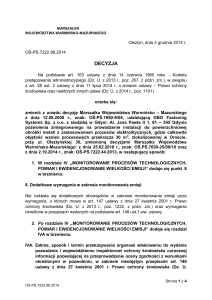 decyzja - Biuletyn Informacji Publicznej Urzędu Marszałkowskiego