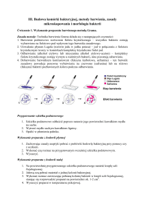 III. Budowa komórki bakteryjnej, metody barwienia, zasady