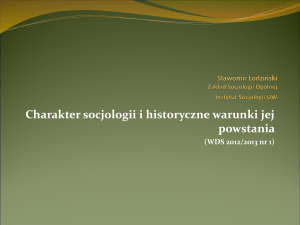 socjologia - Instytut Socjologii UW