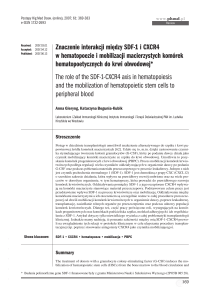 Znaczenie interakcji między SDF-1 i CXCR4 w hematopoezie i