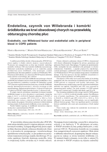 Endotelina, czynnik von Willebranda i komórki śródb³onka we krwi