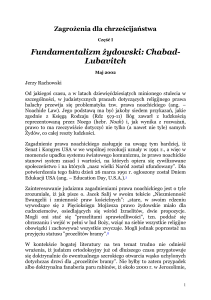 Fundamentalizm żydowski: Chabad- Lubavitch