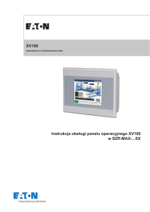 XV100 Instrukcja obsługi panelu operacyjnego XV100 w SZR