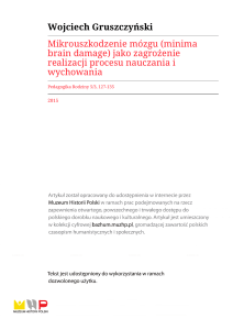 Wojciech Gruszczyński Mikrouszkodzenie mózgu (minima brain