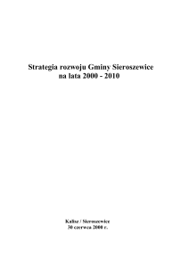 Strategia Rozwoju Gminy Sieroszewice na lata 2000