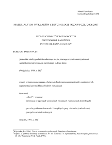 materiały do wykładów z psychologii poznawczej 2006/2007