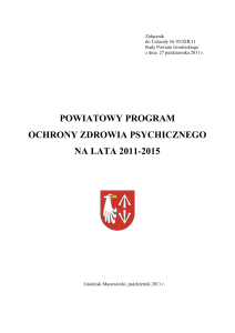 Powiatowy Program Ochrony Zdrowia Psychicznego na lata 2011