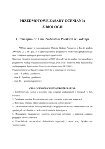 Biologia - Gimnazjum nr 1 im. Noblistów Polskich w Gołdapi