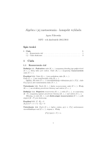 Algebra i jej zastosowania - konspekt wykładu