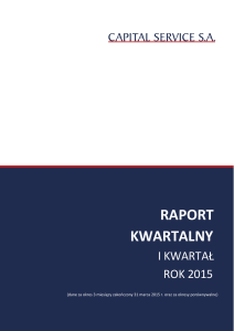 I kwartał 2015 – Raport kwartalny (plik word)