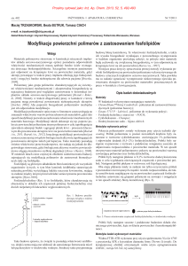 Modyfikacje powierzchni polimerów z zastosowaniem fosfolipidów
