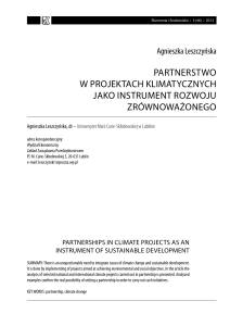 partnerstwo w projektach klimatycznych jako instrument rozwoju