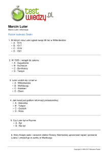 Marcin Luter - Test wiedzy