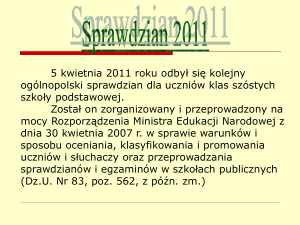 Wyniki sprawdzianu szóstoklasistów 2011 - pobierz plik
