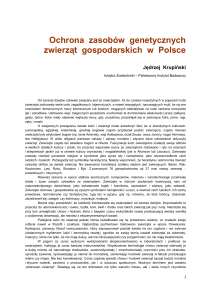 Ochrona zasobów genetycznych zwierząt gospodarskich w Polsce