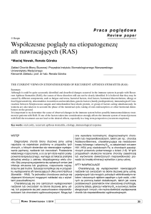 Współczesne poglądy na etiopatogenezę aft nawracających (RAS)