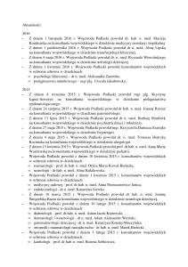 Aktualności 2016 ̶ Z dniem 1 listopada 2016 r. Wojewoda Podlaski