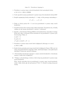 Lista 12 - Twierdzenie Lagrange`a 1. Przedstaw w postaci sumy