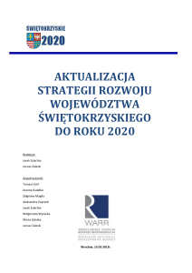 Projekt Strategii Rozwoju Województwa do roku 2020