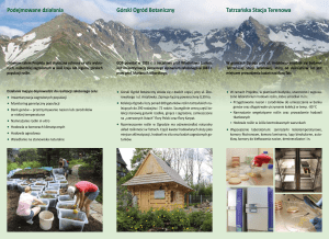 Podejmowane działania Górski Ogród Botaniczny Tatrzańska Stacja