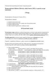Rozporządzenia Ministra Zdrowia z dnia 8 marca 2012r. w sprawie