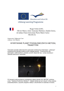 wykrywanie planet pozasłonecznych metodą tranzytów - (EU