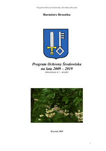 Program Ochrony Środowiska na lata 2009 – 2019