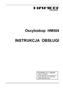 Instrukcja obsugi OSCYLOSKOPU HM 504