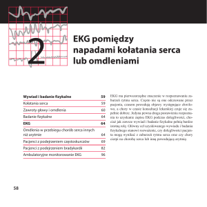 EKG pomiędzy napadami kołatania serca lub