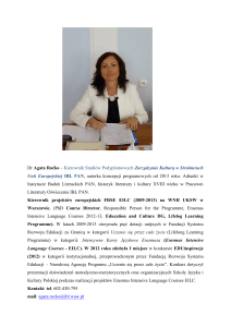 Dr Agata Roćko – Kierownik Studiów Podyplomowych Zarządzanie