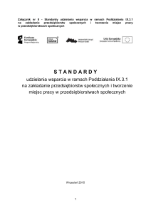 Załącznik 8. Standardy udzielania wsparcia w ramach Poddziałania