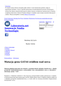 Mutacja genu GATA4 żródłem wad serca - Informacje