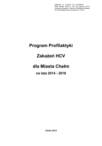 Program Profilaktyki Zakażeń HCV dla Miasta Chełm na lata 2014