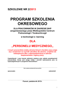 szkolenie nr 2 - Wielkopolskie Centrum Pulmonologii i Torakochirurgii
