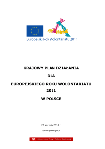 krajowy plan działania dla europejskiego roku wolontariatu 2011 w
