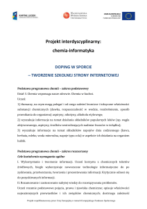 Projekt interdyscyplinarny: chemia-informatyka
