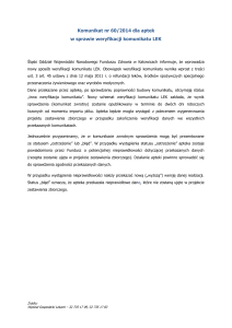 Komunikat nr 60/2014 dla aptek w sprawie weryfikacji komunikatu LEK