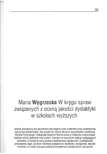 Maria Węgrzecka W kręgu spraw związanych z oceną jakości