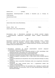 umowa - Urząd Marszałkowski Województwa Zachodniopomorskiego