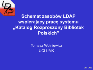 Schemat zasobów LDAP wspierający pracę systemu „Katalog
