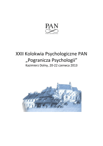 XXII Kolokwia Psychologiczne PAN