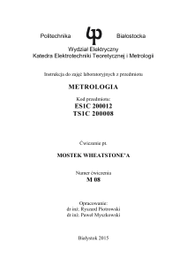 MOSTEK WHEATSTONE`A - PB Wydział Elektryczny