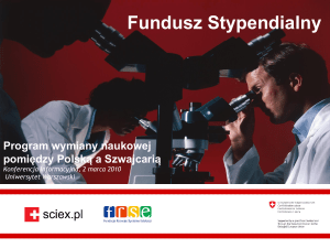 Szwajcarsko-Polski Program Współpracy Fundusz Stypendialny