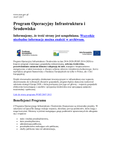 Program Operacyjny Infrastruktura i Środowisko