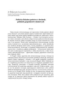 Polityka fiskalna państwa a dochody polskich gospodarstw domowych