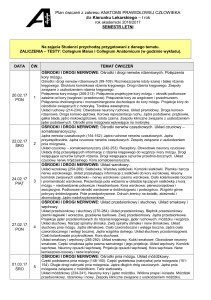Curriculum for HUMAN ANATOMY- Academic year 2007/2008