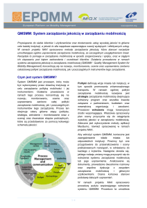 QMSMM: System zarządzania jakością w zarządzaniu mobilnością